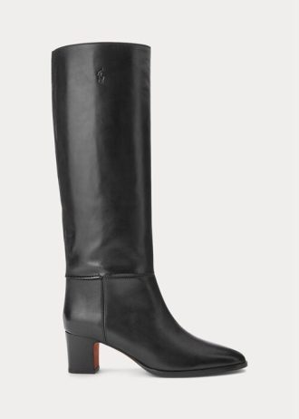 Black Women’s Ralph Lauren Tall Calfskin Boots