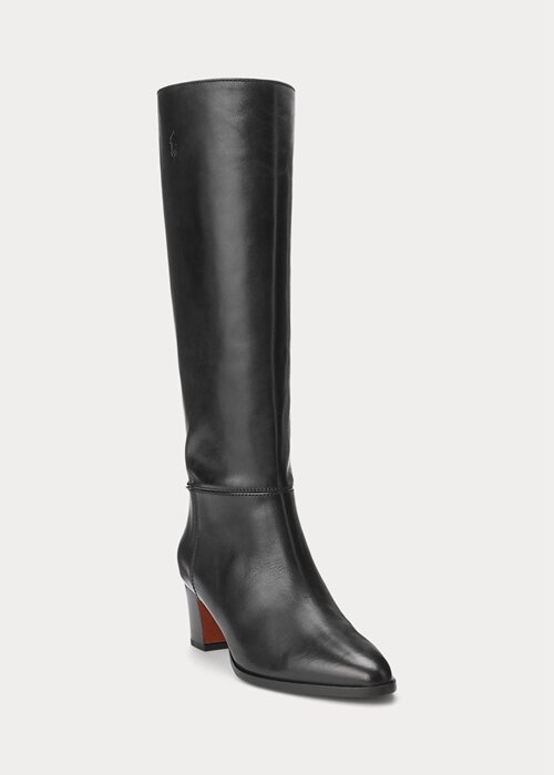 Black Women’s Ralph Lauren Tall Calfskin Boots Black Women’s Ralph Lauren Tall Calfskin Boots