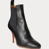 Black Women’s Ralph Lauren Vachetta Calfskin Kitten-Heel Boots