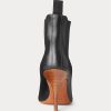 Black Women’s Ralph Lauren Vachetta Calfskin Kitten-Heel Boots