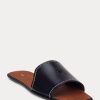 Black Women’s Ralph Lauren Vachetta Leather Slippers Black Women’s Ralph Lauren Vachetta Leather Slippers
