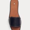Black Women’s Ralph Lauren Vachetta Leather Slippers Black Women’s Ralph Lauren Vachetta Leather Slippers