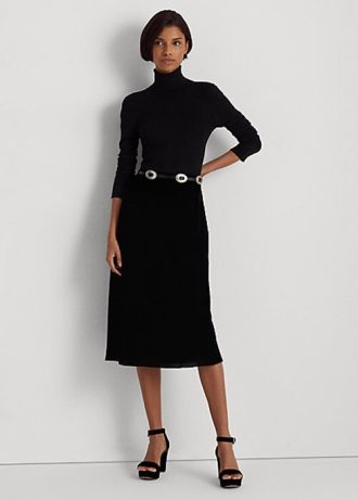 Black Women’s Ralph Lauren Velvet A-Line Skirts