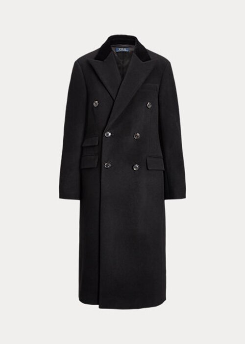 Black Women’s Ralph Lauren Velvet-Topcollar Wool-Blend Melton Coats Black Women’s Ralph Lauren Velvet-Topcollar Wool-Blend Melton Coats