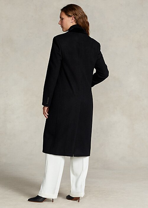 Black Women’s Ralph Lauren Velvet-Topcollar Wool-Blend Melton Coats Black Women’s Ralph Lauren Velvet-Topcollar Wool-Blend Melton Coats