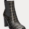 Black Women’s Ralph Lauren ylah Embossed Leatherie Boots
