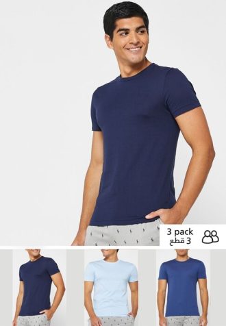 Blue Men’s Ralph Lauren 3 Pack Assorted Crew Neck T Shirts