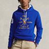 Blue Men’s Ralph Lauren Big Polo Crest Fleece  Hoodie