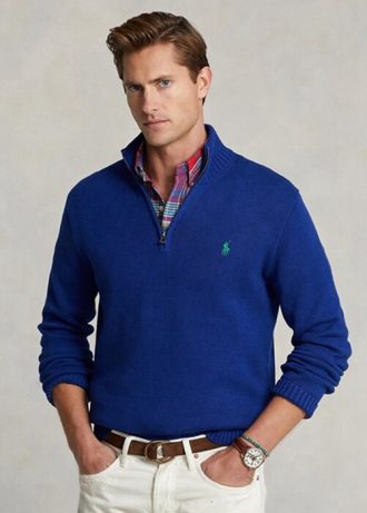 Blue Men’s Ralph Lauren Cotton Quarter-zip Jumper Sweaters Blue Men’s Ralph Lauren Cotton Quarter-zip Jumper Sweaters