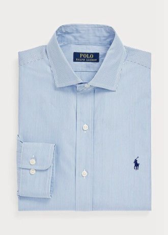 Blue Men’s Ralph Lauren Custom Fit Striped Performance Formal Shirts