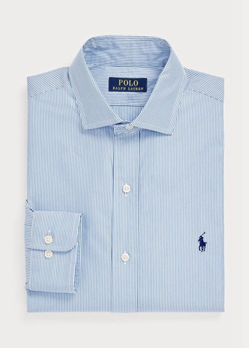 Blue Men’s Ralph Lauren Custom Fit Striped Performance Formal Shirts Blue Men’s Ralph Lauren Custom Fit Striped Performance Formal Shirts