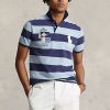 Blue Men’s Ralph Lauren Custom Slim Fit Big Pony Mesh Polo Shirts