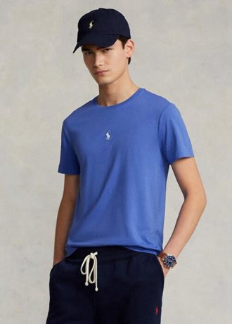 Blue Men’s Ralph Lauren Custom Slim Fit Crewneck  T Shirts