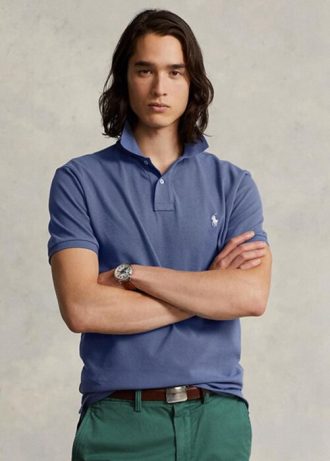 Blue Men’s Ralph Lauren Custom Slim Fit Mesh Polo Shirts