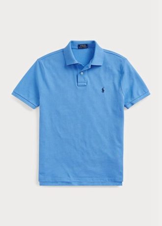 Blue Men’s Ralph Lauren Custom Slim Fit Mesh Polo Shirts