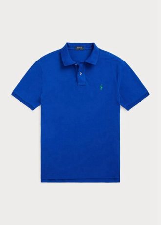 Blue Men’s Ralph Lauren Custom Slim Fit Mesh Polo Shirts