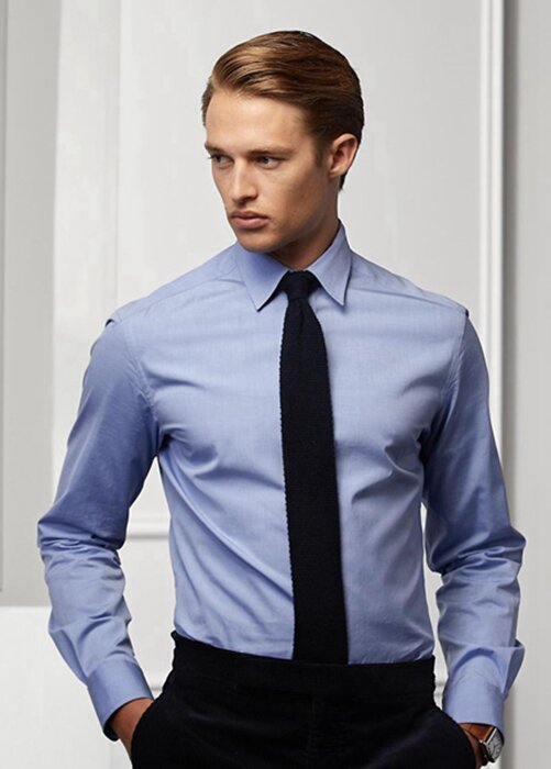 Blue Men’s Ralph Lauren End-on-end Formal Shirts Blue Men’s Ralph Lauren End-on-end Formal Shirts