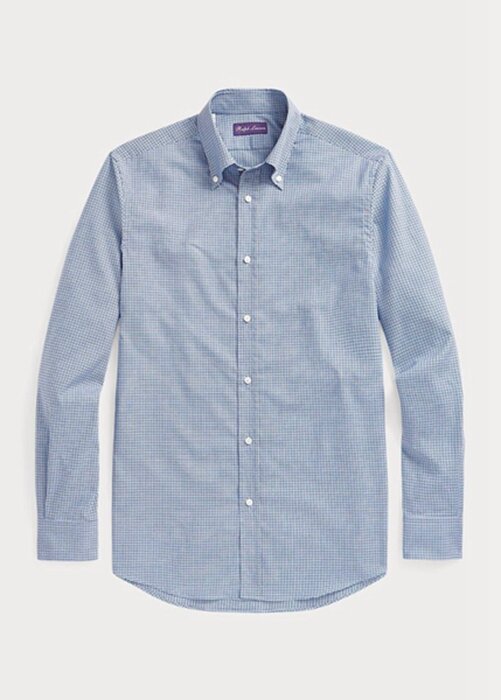 Blue Men’s Ralph Lauren Gingham Easy Care Twill Formal Shirts Blue Men’s Ralph Lauren Gingham Easy Care Twill Formal Shirts