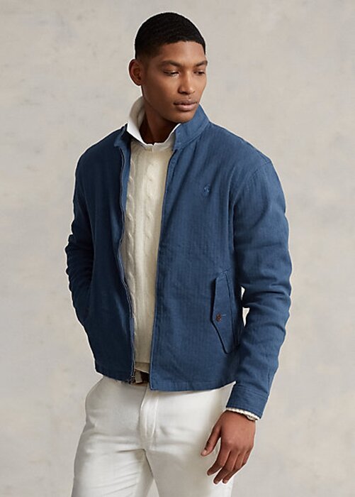 Blue Men’s Ralph Lauren Linen-Blend Herringbone Twill Jackets Blue Men’s Ralph Lauren Linen-Blend Herringbone Twill Jackets