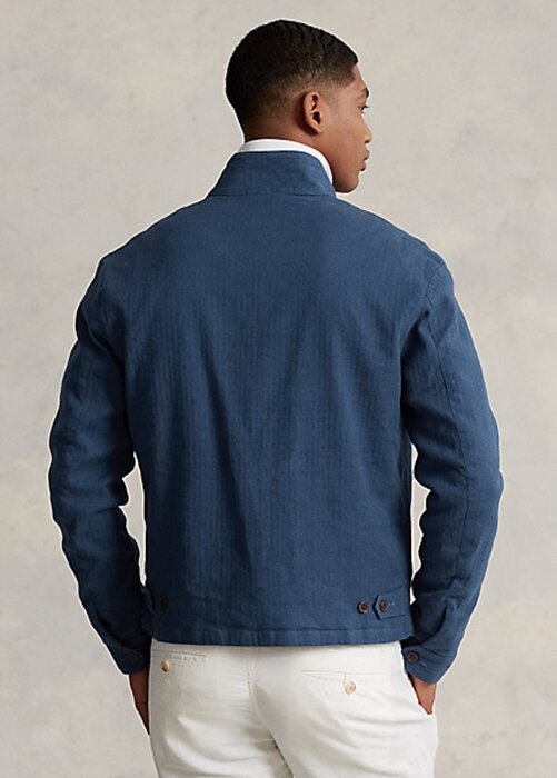 Blue Men’s Ralph Lauren Linen-Blend Herringbone Twill Jackets Blue Men’s Ralph Lauren Linen-Blend Herringbone Twill Jackets