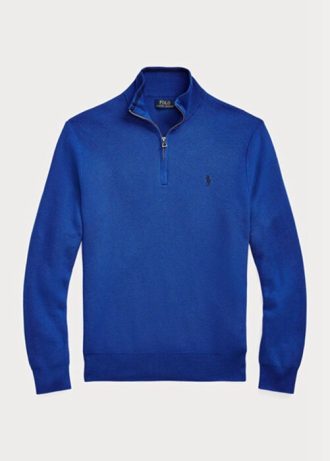 Blue Men’s Ralph Lauren Mesh-knit Cotton Quarter-zip Jumper Sweaters Blue Men’s Ralph Lauren Mesh-knit Cotton Quarter-zip Jumper Sweaters