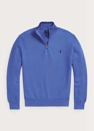Blue Men’s Ralph Lauren Mesh-knit Cotton Quarter-zip Jumper Sweaters Blue Men’s Ralph Lauren Mesh-knit Cotton Quarter-zip Jumper Sweaters