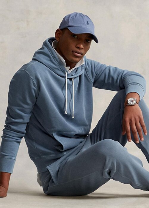 Blue Men’s Ralph Lauren Organic Cotton Fleece Hoodie Blue Men’s Ralph Lauren Organic Cotton Fleece Hoodie
