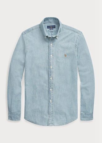 Blue Men’s Ralph Lauren Slim Fit Chambray  Shirts