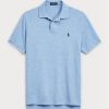 Blue Men’s Ralph Lauren Slim Fit Mesh  Polo Shirts