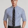 Blue Men’s Ralph Lauren Slim Fit Striped Poplin Formal Shirts