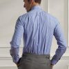 Blue Men’s Ralph Lauren Striped Poplin Formal  Shirts