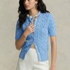 Blue Women’s Ralph Lauren Cable-Knit Short-Sleeve Sweaters Blue Women’s Ralph Lauren Cable-Knit Short-Sleeve Sweaters