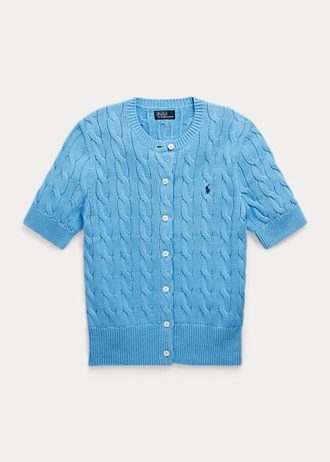 Blue Women’s Ralph Lauren Cable-Knit Short-Sleeve Sweaters