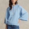 Blue Women’s Ralph Lauren Cutoff-cuff Fleece   Hoodie