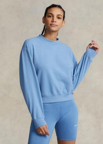 Blue Women’s Ralph Lauren Fleece Crewneck Sweatshirts