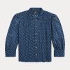 Blue Women’s Ralph Lauren Floral Crinkled Cotton Voile Blouse Shirts Blue Women’s Ralph Lauren Floral Crinkled Cotton Voile Blouse Shirts