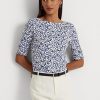 Blue Women’s Ralph Lauren Floral Stretch Cotton  T Shirts