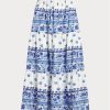 Blue Women’s Ralph Lauren Floral-stripe Tiered Cotton Skirts