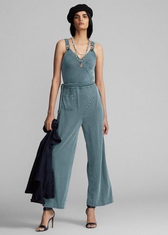Blue Women’s Ralph Lauren Garment-Dyed Jersey Jumpsuit Dress