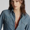 Blue Women’s Ralph Lauren Indigo Chambray Western Shirts