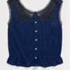 Blue Women’s Ralph Lauren Indigo Crochet-trim Camisole  Tops