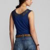 Blue Women’s Ralph Lauren Indigo Crochet-trim Camisole  Tops