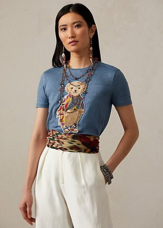 Blue Women’s Ralph Lauren Island Polo Bear Cotton T Shirts