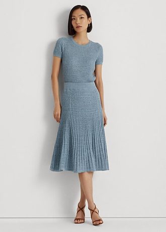 Blue Women’s Ralph Lauren Linen-cotton Knit Skirts