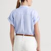 Blue Women’s Ralph Lauren Linen Dolman-Sleeve Shirts Blue Women’s Ralph Lauren Linen Dolman-Sleeve Shirts