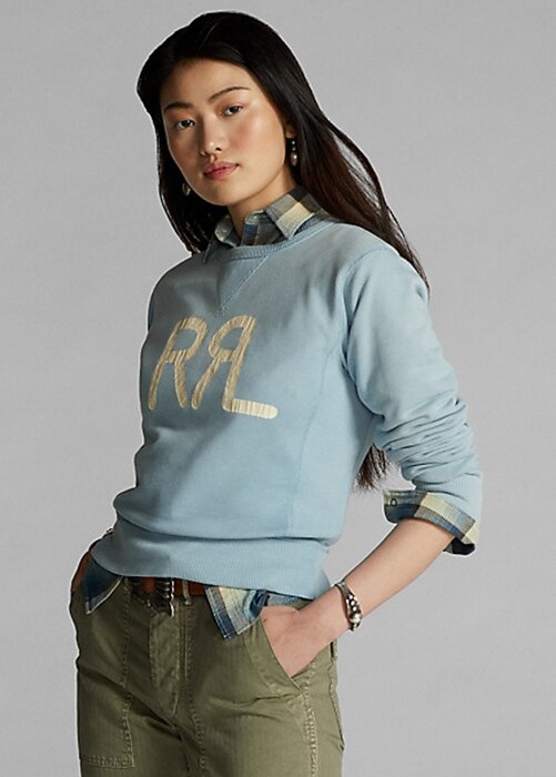 Blue Women’s Ralph Lauren Logo French Terry Crewneck Sweatshirts Blue Women’s Ralph Lauren Logo French Terry Crewneck Sweatshirts