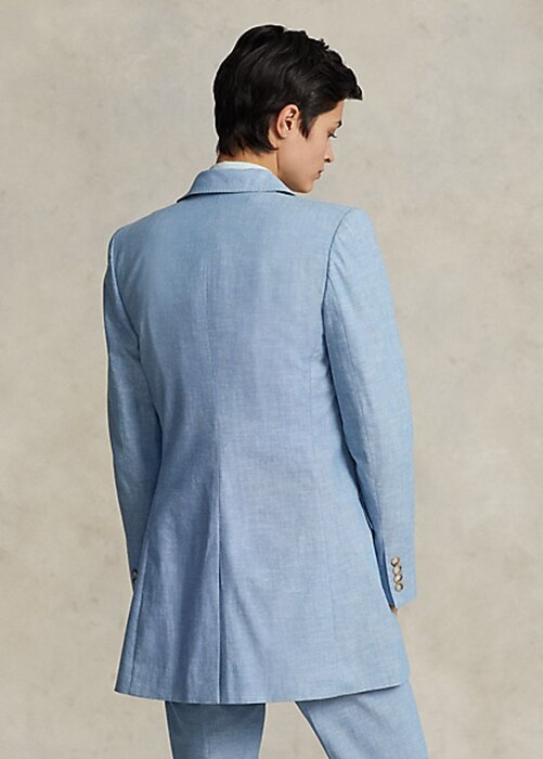 Blue Women’s Ralph Lauren Long Chambray Cotton Blazers Blue Women’s Ralph Lauren Long Chambray Cotton Blazers