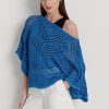 Blue Women’s Ralph Lauren Oversize Cotton-Blend Mesh Sweaters