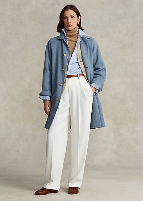 Blue Women’s Ralph Lauren Oversize Double-Face Car Coats Blue Women’s Ralph Lauren Oversize Double-Face Car Coats