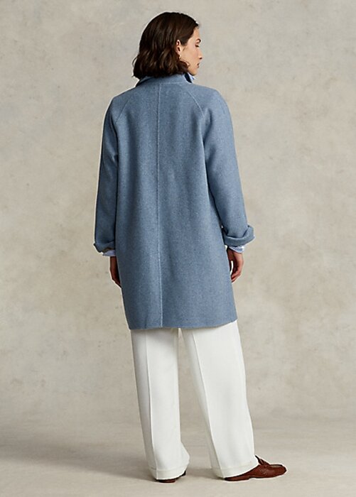 Blue Women’s Ralph Lauren Oversize Double-Face Car Coats Blue Women’s Ralph Lauren Oversize Double-Face Car Coats